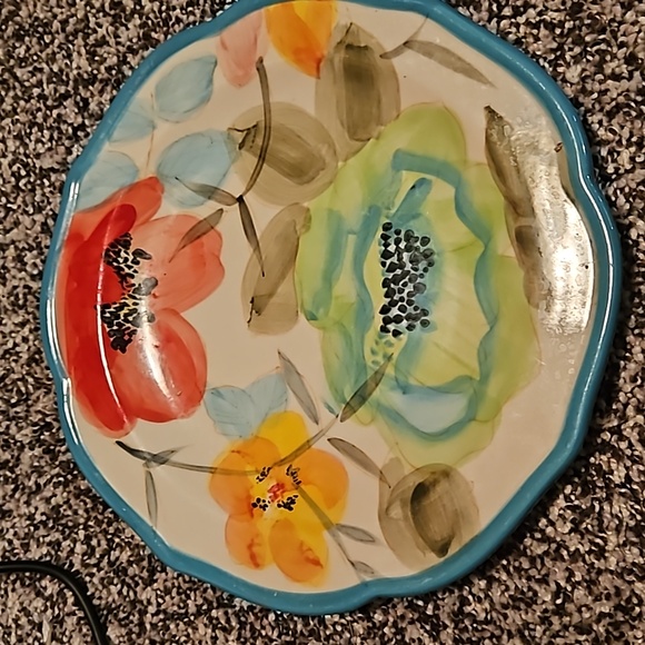 The pioneer women. Vintage bloom turquoise floral salad and dinner plates - Picture 2 of 9